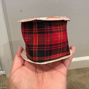 Vintage Made in the USA Red and BlackPlaid Christmas ribbon